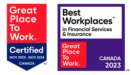 Images of Great Place to Work 2023-24 Certified badges & Best Workplace badge in Financial Services